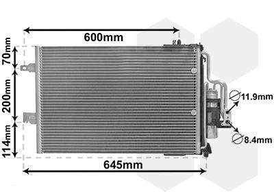 VAN WEZEL (37005385) Kondensator, Klimaanlage für OPEL - Afbeelding 1 van 1